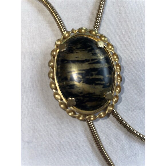 Unbranded Men’s Dressy Bolo Tie Sz 34” Gold Color (no Marks) Western Cowboy Vtg. - Picture 2 of 12